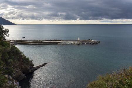 Village of Camogli in Genoa in Italyの写真素材