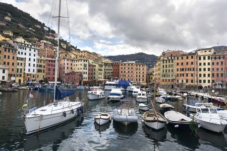 Village of Camogli in Genoa in Italyのeditorial素材