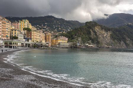 Village of Camogli in Genoa in Italyの写真素材