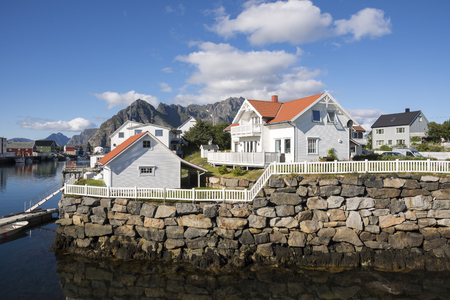 henningsvaer villge on the coast at Lofoten in Norwayのeditorial素材