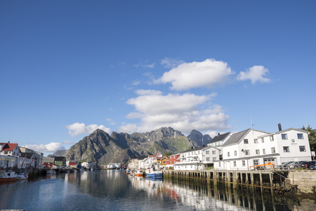 henningsvaer villge on the coast at Lofoten in Norwayのeditorial素材