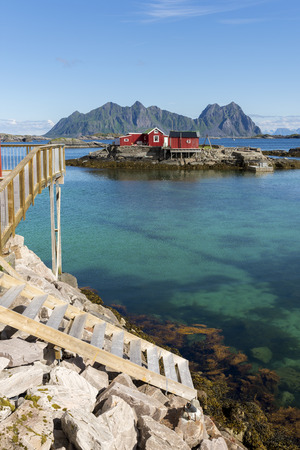 panoramic view of the coast and the islands at Svolvaer in the Lofoten in Norwayの写真素材