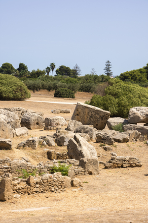 Ancient temples of Selinunte in Agrigento in Sicily in Italyの写真素材