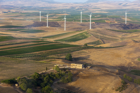 aerial view of landscapes of Sicily in Italy
