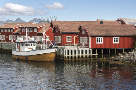 anoramic view of the coast and the islands at Svolvaer in the Lofoten in Norwayの写真素材