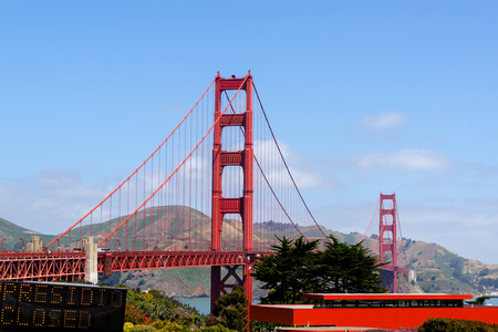 Golden Gate Bridge in the city of San Francisco in California in America
