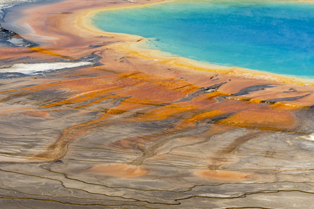 grand prismatic spring in Yellowstone National Park in Wyomingの写真素材