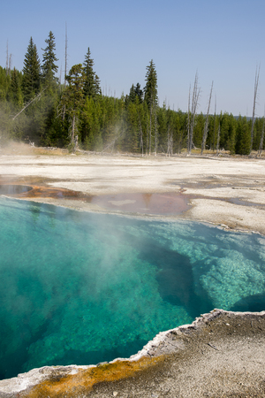 hot pools in Yellowstone National Park in Wyomingの写真素材