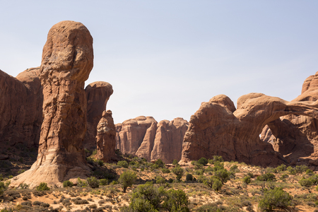 landscape on arches national park in the united states of americaの写真素材