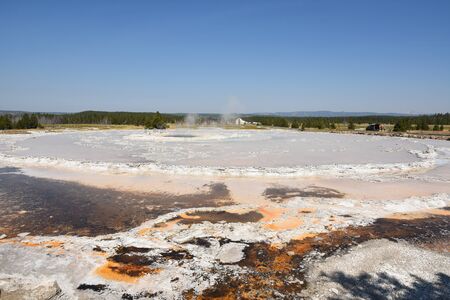 norris geyser basin porcelain in Yellowstone National Park in Wyoming