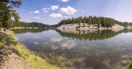 yellowstone river in Yellowstone National Park in Wyomingの写真素材