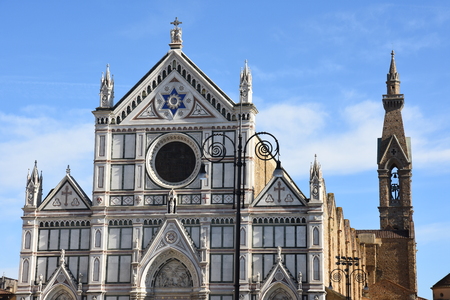 facades of the monumental buildings of the city of Florence in Italyのeditorial素材
