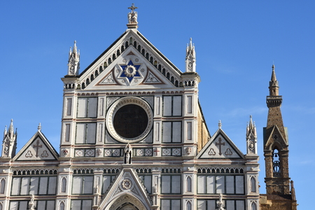 facades of the monumental buildings of the city of Florence in Italyのeditorial素材
