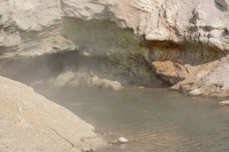 norris geyser back basin in Yellowstone National Park in Wyomingの写真素材