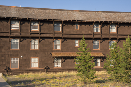 ancient structure in old faithful basin in Yellowstone National Park in Wyomingのeditorial素材