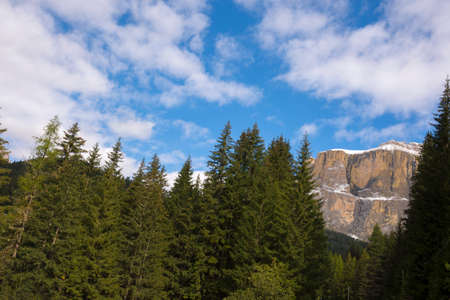 Panorama riding pass in Trentino Alto Adige in Italyの写真素材