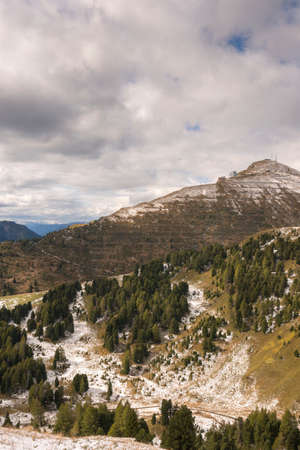 Panorama riding pass in Trentino Alto Adige in Italyの写真素材