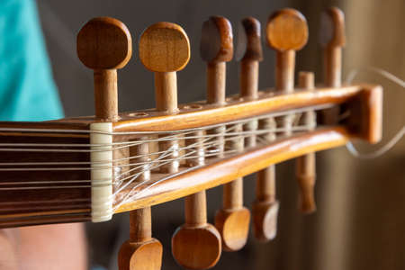 hands of a musician playing the lute in Greece