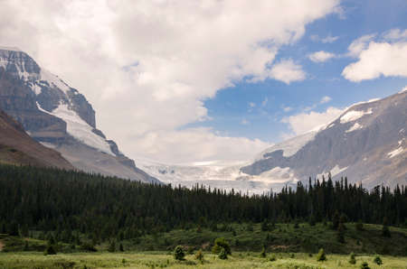 landscape along Icefield Parkway road in Alberta Canadaの写真素材
