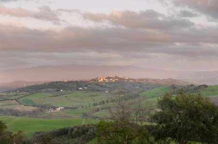 landscapes in the countryside of Tuscany in Italyの写真素材