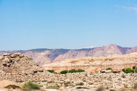 on the road Scenic Byway in Capitol Reef National Park in United States of Americaの写真素材