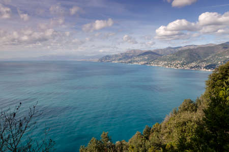 Punta Chiappa, stretch of coast on the Portofino promontory in Genoa in Liguria