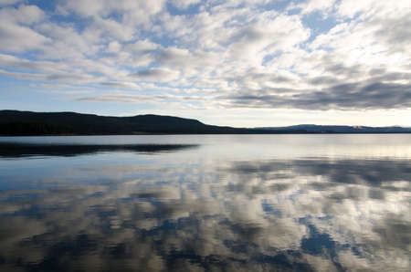 sunrise in Yellowstone lake in Yellowstone National Park in Wyomingの写真素材