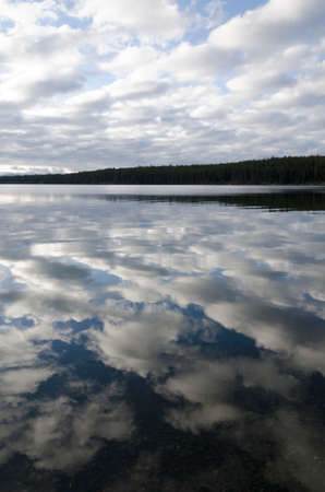 sunrise in Yellowstone lake in Yellowstone National Park in Wyomingの写真素材