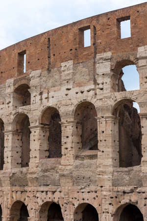 views and details of the colosseum monument in Rome in Italyの写真素材