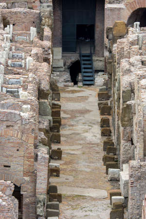 views and details of the colosseum monument in Rome in Italyの写真素材