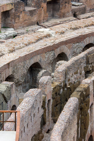 views and details of the colosseum monument in Rome in Italyの写真素材
