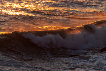 seascape on the coast of Boccadasse in Genoa in Liguria