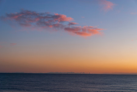 seascape on the coast of Boccadasse in Genoa in Liguriaの写真素材