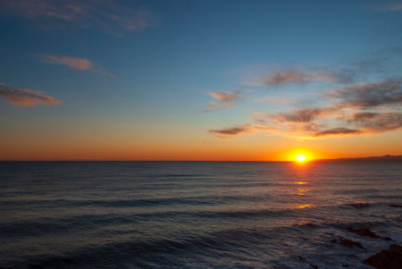 seascape on the coast of Boccadasse in Genoa in Liguriaの写真素材