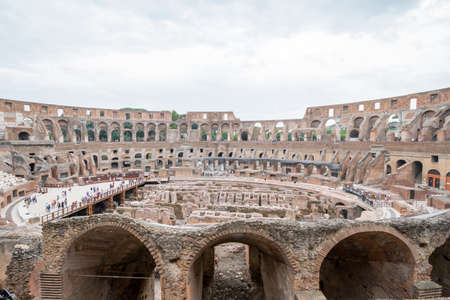 views and details of the colosseum monument in Rome in Italyのeditorial素材
