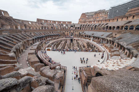 views and details of the colosseum monument in Rome in Italyのeditorial素材