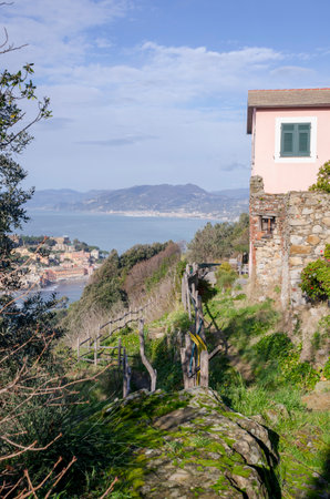 sestri levante village in Liguria, Italyの写真素材