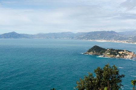 sestri levante village in Liguria, Italyの写真素材