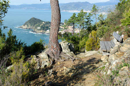 sestri levante village in Liguria, Italyの写真素材