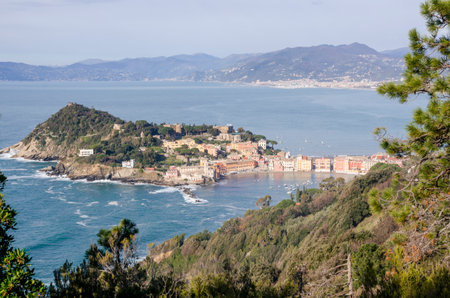 sestri levante village in Liguria, Italyの写真素材