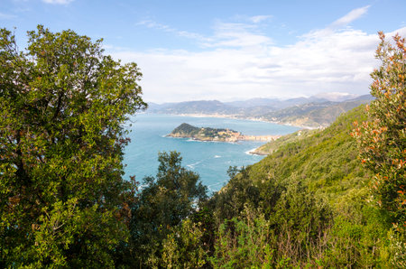 sestri levante village in Liguria, Italyの写真素材