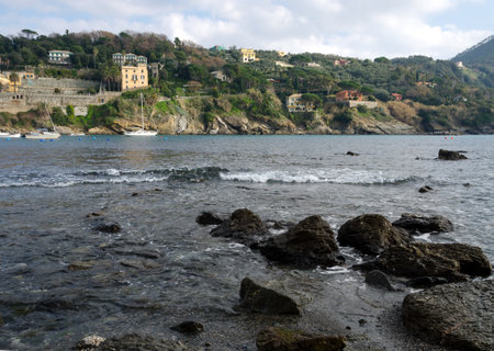 sestri levante village in Liguria, Italyの写真素材