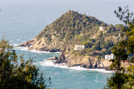 sestri levante village in Liguria, Italyの写真素材