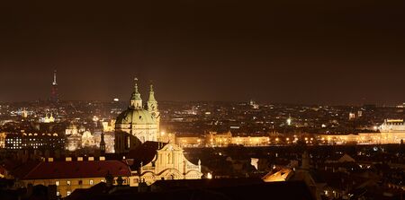08/12/2015 Prague: the city panorama at nightのeditorial素材
