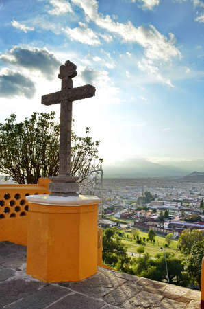 CATHOLIC SYMBOL AT SUNSETの写真素材