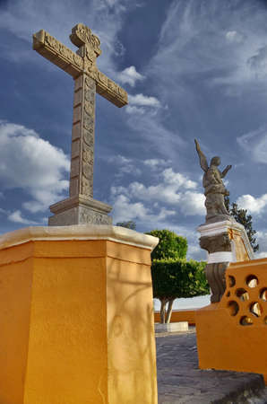 CATHOLIC SIMBOL AND ANGEL SCULPTURESの写真素材