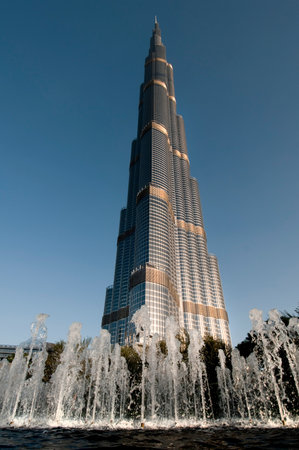 Buri Khalifa skyscraper in Dubai, United Arab Emiratesのeditorial素材