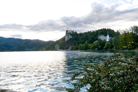 Bled castle on the lake, Sloveniaのeditorial素材