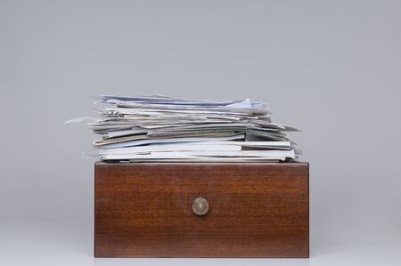 drawer full of documentsの写真素材