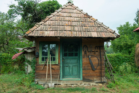 typical wooden house in the region of Maramuresのeditorial素材